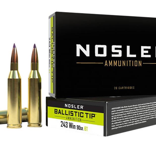 .243WIN Nosler Ballistic Tip 90gr - 20 Rounds