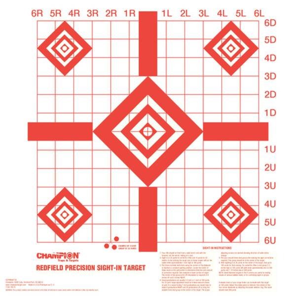 Champion Redfield Sight-In Diamond Paper Pistol/Rifle - 10 Pack