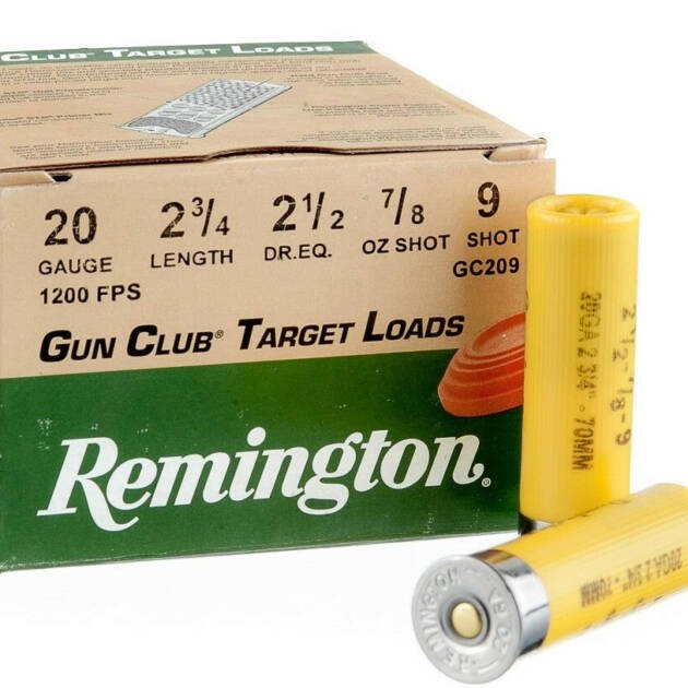 20GA Remington #9 Shot - 25 Rounds