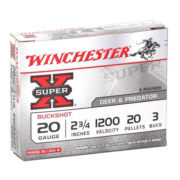 20GA Winchester #3 Buckshot - 5 Rounds