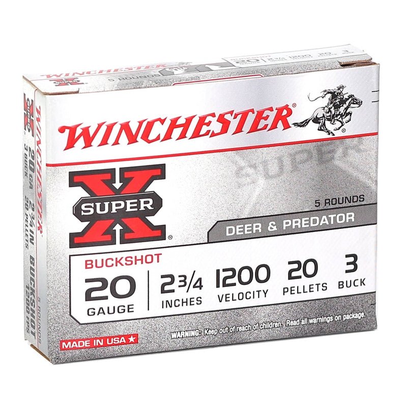 20GA Winchester #3 Buckshot - 5 Rounds