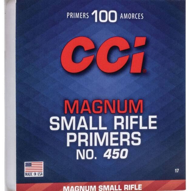 CCI 450 Small Rifle Magnum Primers-100 Count