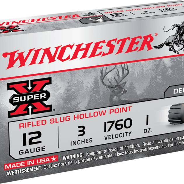 12GA Winchester 3 inch Rifled Slugs - 5 Rounds