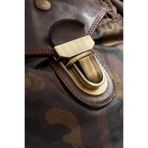Canvas & Leather Travel Bag - Camoflauge - Image 4