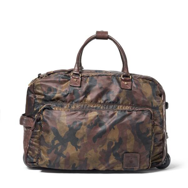 Canvas & Leather Travel Bag - Camoflauge - Image 2